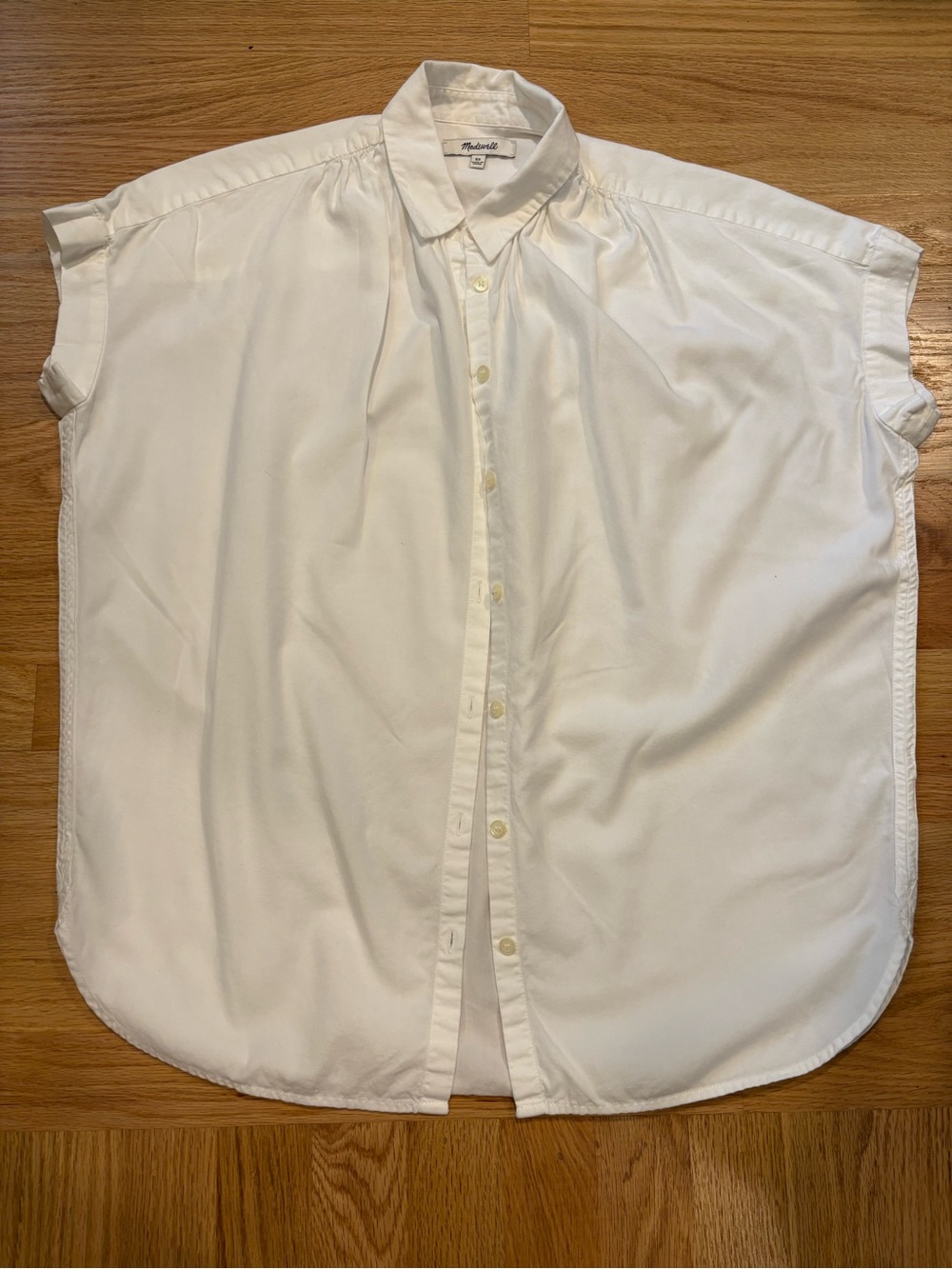 Madewell White Short Sleeve Button-Down Shirt